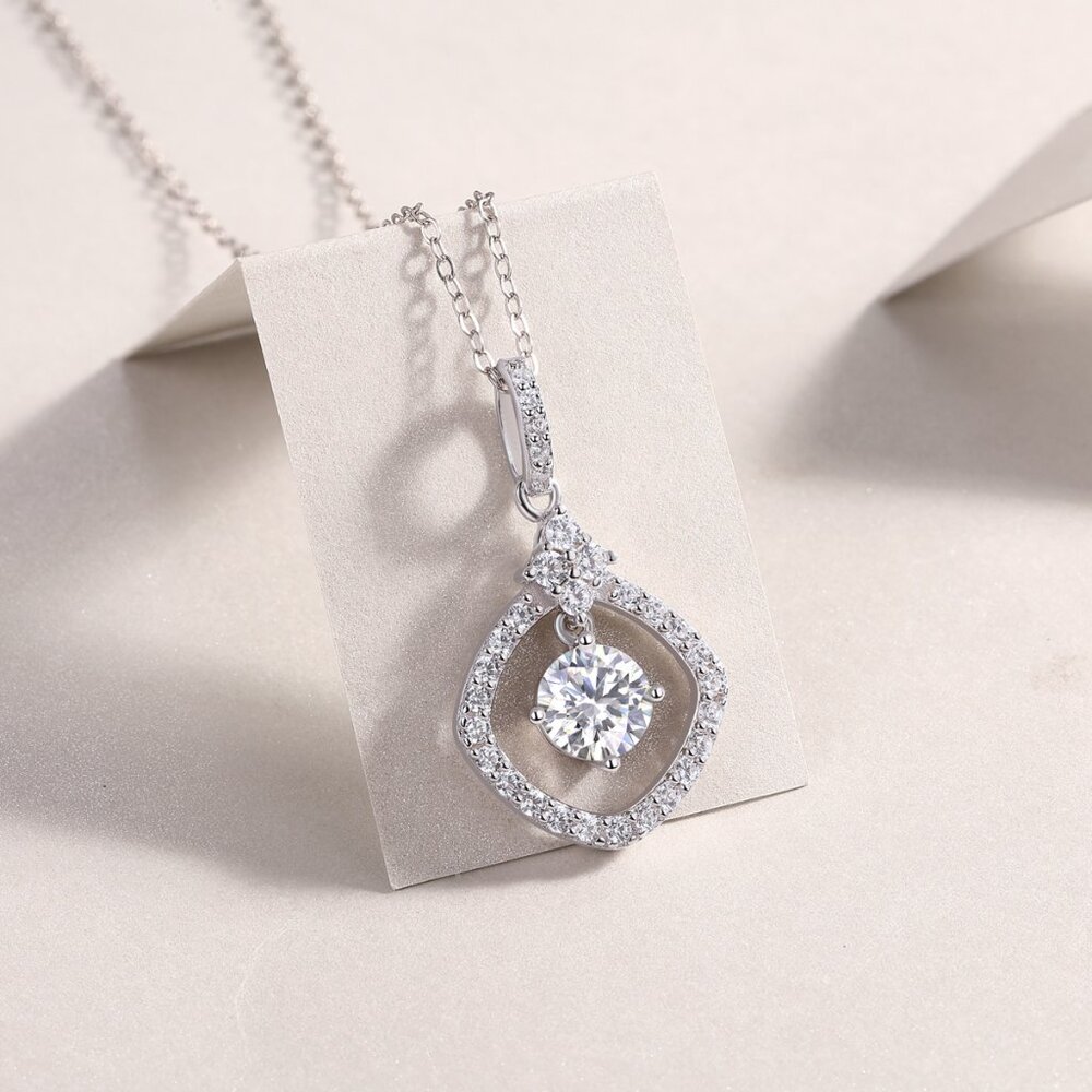 925 sterling silver moissanite necklace